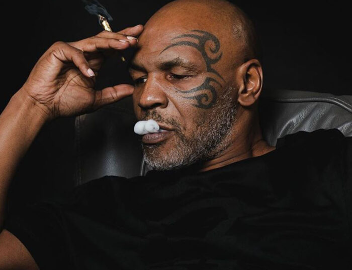 Mike Tyson smoking cannabis.
